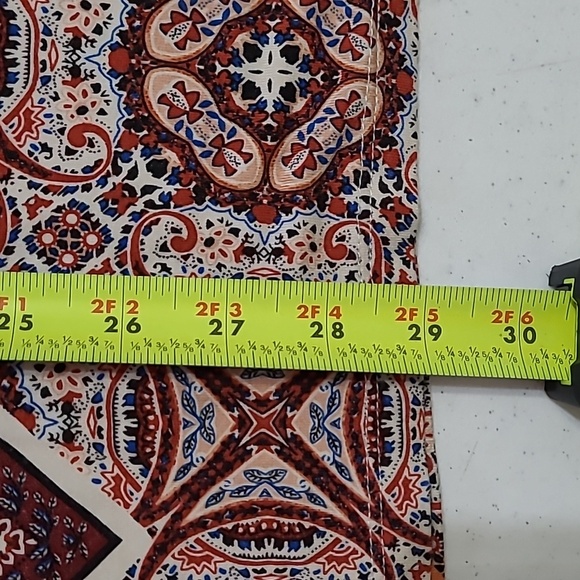 Rose & Olive Colorful Abstract Paisley Print Blouse with Open Sleeves size 2X - Picture 9 of 9